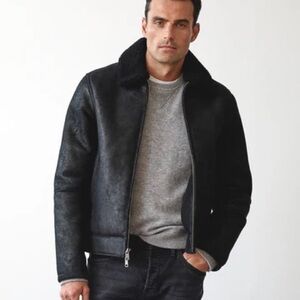 Todd Snyder Italian Shearling Leather Jacket. Made in Italy. Size Medium